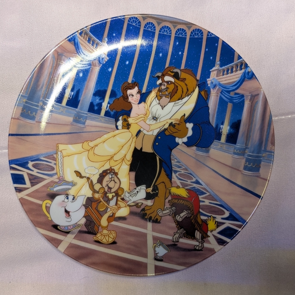 EUC Beauty and the Beast Decorative Plate Disney *BINK